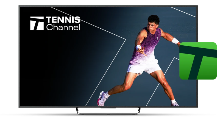Tennis Channel showing Tennis Player on TV
