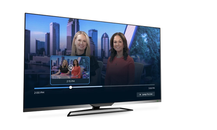 Live show playing on a TV