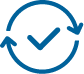 Circle with arrows with checkmark in middle
