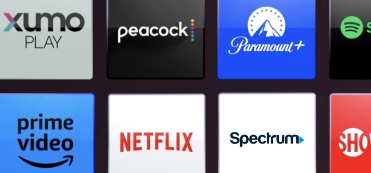 Xumo Stream Box TV with Spectrum TV featuring pre-installed streaming apps