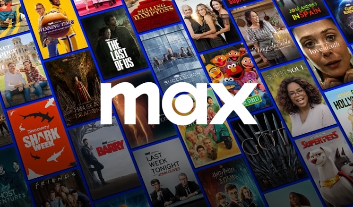 Max logo and images of movies and shows available on Max with Spectrum TV.