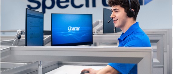 Woman using Spectrum Ready device