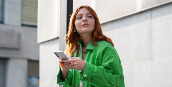 Woman with Mobile device