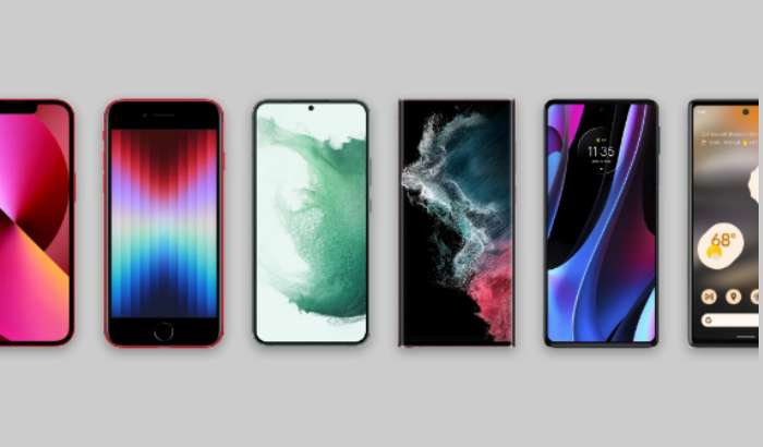 A row of mobile phones from Spectrum