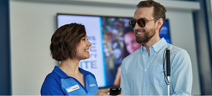 Spectrum customer getting assistance with Spectrum employee