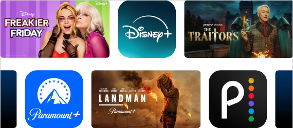 Popular streaming apps and titles