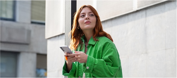 Woman with Spectrum Mobile device