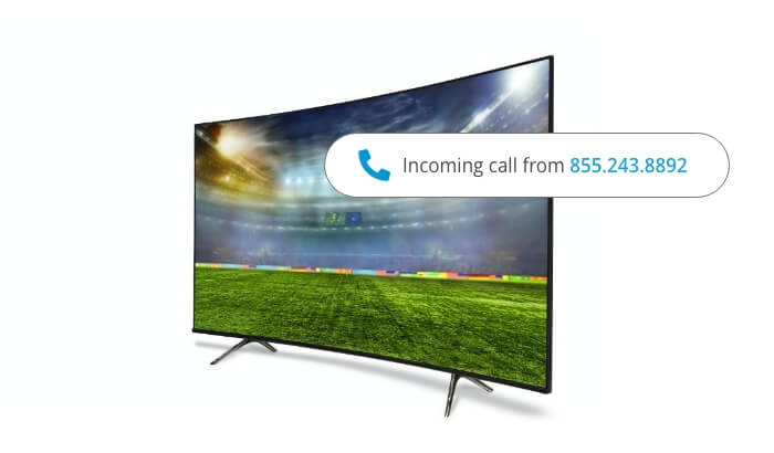 Caller ID shown on a tv with Spectrum TV