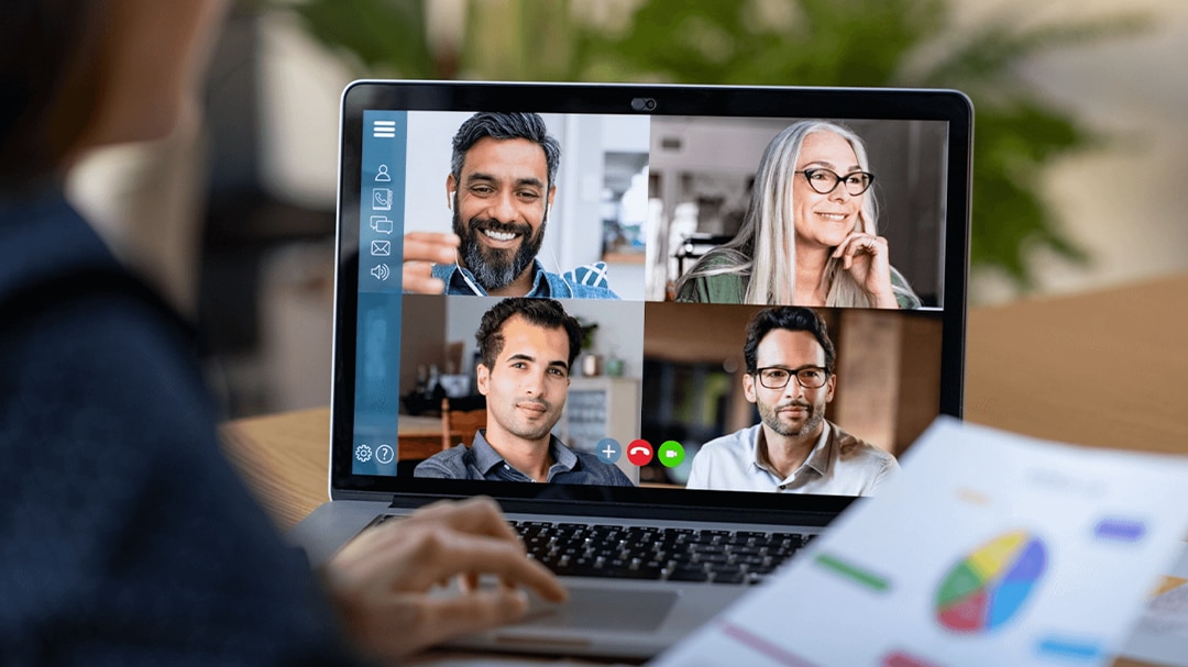 Video chat on laptop