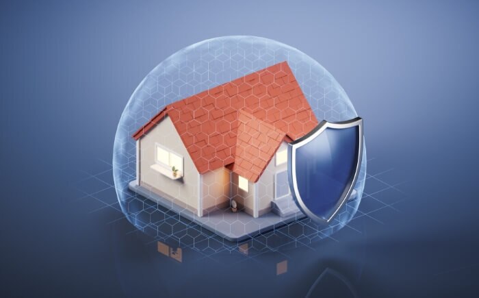 A home with a force field around it to represent Spectrum Advanced WiFi