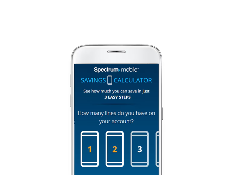 Spectrum Mobile savings calculator on a phone