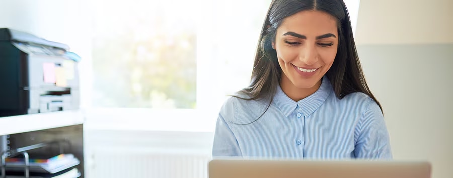 Woman using a laptop