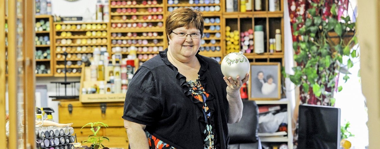Thelma Hamilton and her ornament business