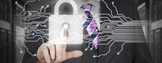 Abstract image of a finger pointing at a lock