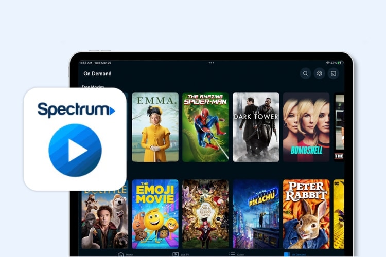 Spectrum TV App screen on device and icon