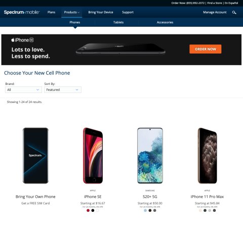 Spectrum Mobile Home - Plans Starting at $14, Smartphones & Accessories