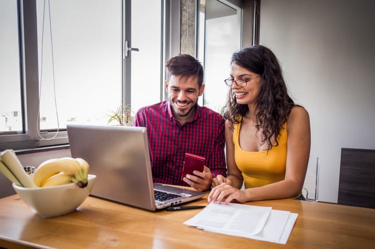 Man and Woman Search Internet Options