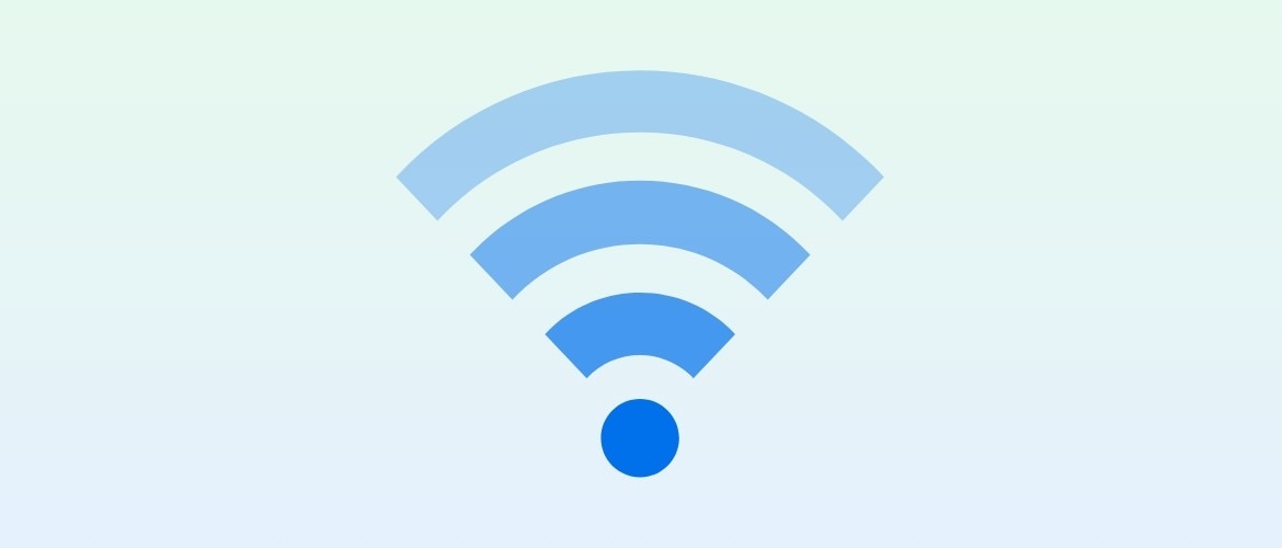 House icon surrounded by wireless device icons and a wifi icon with lines connecting them to the house.