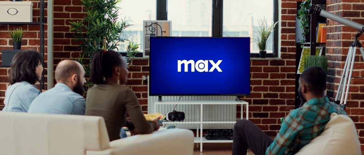 A group of friends watching TV with MAX