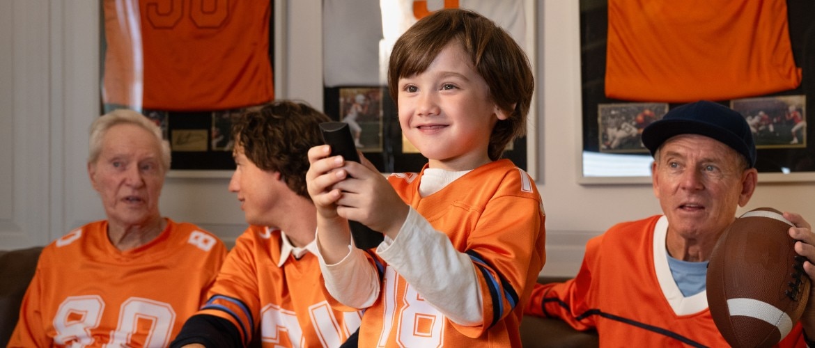 Snowboarder doing a trick in the air